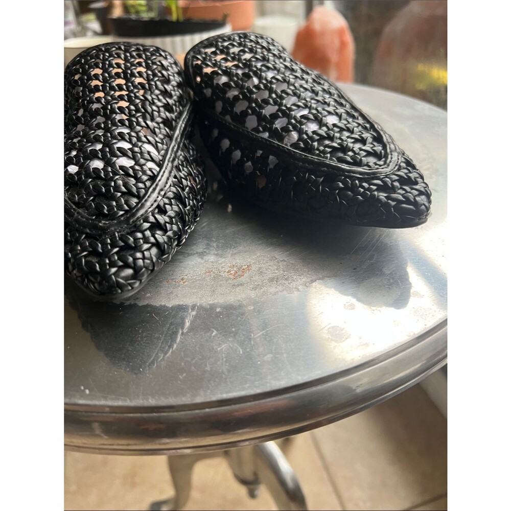 INC International Concepts Black Woven Pointed-Toe Mule Slides - Picture 4 of 7